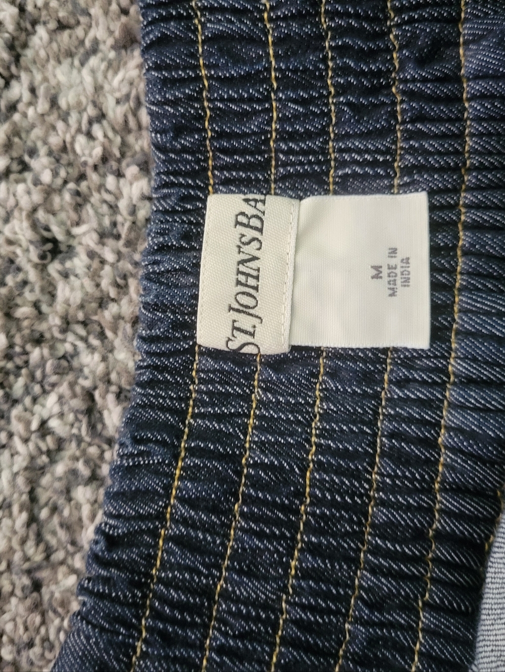 High-Waist Dark Denim Button-Front Skirt - Navy - Picture 10 of 15